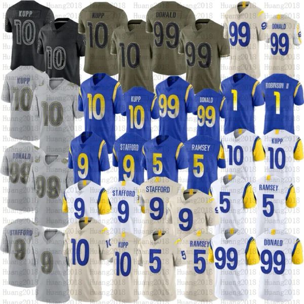 

custom men women youth cooper kupp football jersey matthew stafford aaron donald jalen ramsey allen robinson ii odell beckham jr. jerseys, Black;red
