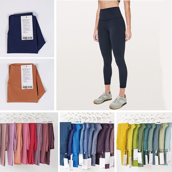 

designers yog legging align knee length leggings high waist pants sports womens elastic fitness lady overall activewears full tight, Black