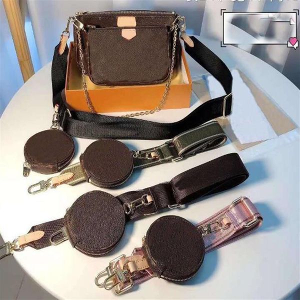 

3 pcs set bag favorite multi pochette accessories women crossbody purse messenger bags handbags flowers designers shoulder lady le270r, Black;red
