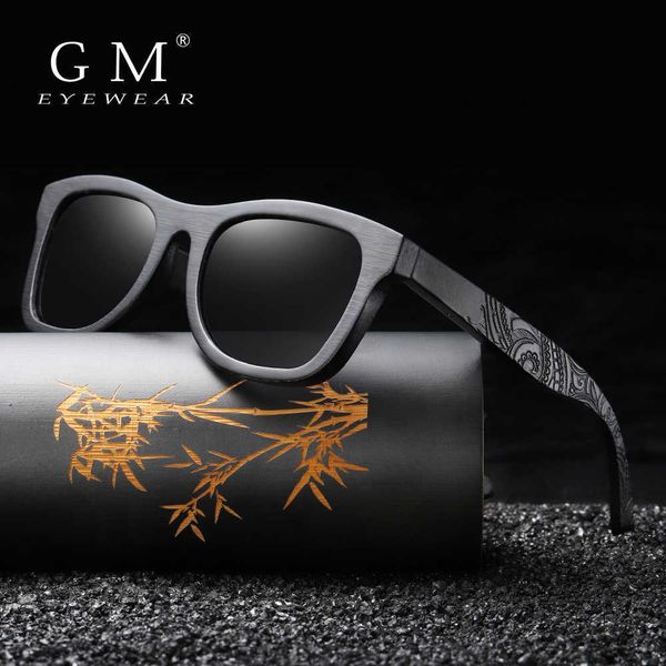 

gm wooden male lady sunglasses men's luxury brand designer polarized sun glasses vintage sunglass women eyewear with box, White;black