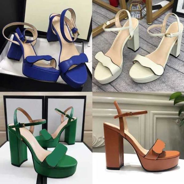 

women luxurys designers sandals heels shoes open toe genuine patent leather formal wear elegant temperament office shoes 34-42 with box no26, Black