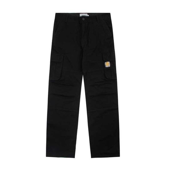 

mens pants cargo pant classic america multi pocket overalls straight casual cloth trousers, Black