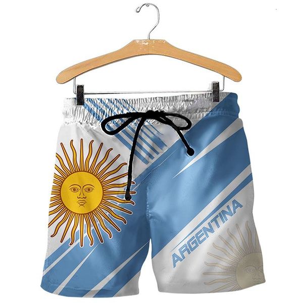 

men's shorts argentina summer fashion 3d print and women's street wear casual cool 02 230309, White;black