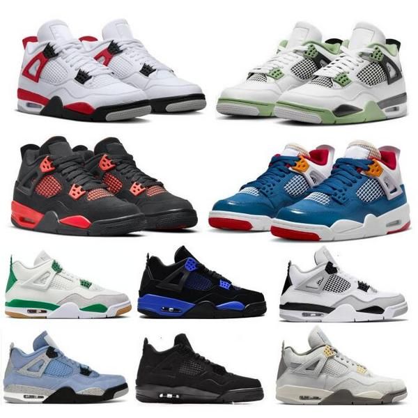 

jumpman 4 4s basketball shoes men women seafoam red thunder cement military black cat pine green messy room 2023 trainers sneakers