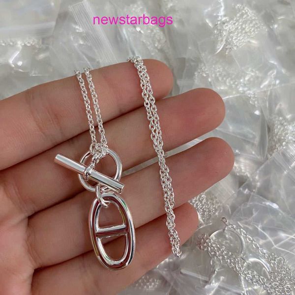 

designer hermss necklace for sale s925 sterling silver korean fashion pig nose exquisite simple and versatile clavicle chain