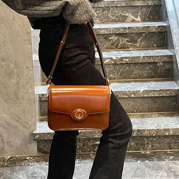 

patent leather crossbody bag for women flap cover shoulder bag new design high quality