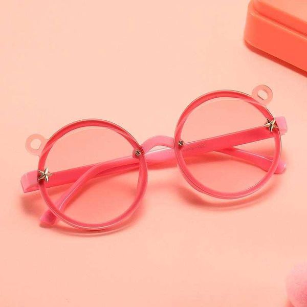 

bear ears kids sunglasses fashion concave shape male and female baby cute, Blue