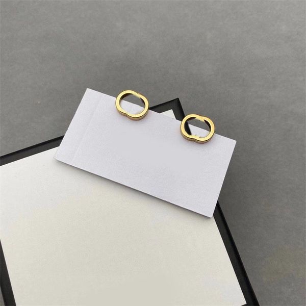 

metal plated silver mens designer earring for womens 627755 j8400 0701 vintage letters style orecchini jewlery stud luxury earrings aestheti, Golden;silver