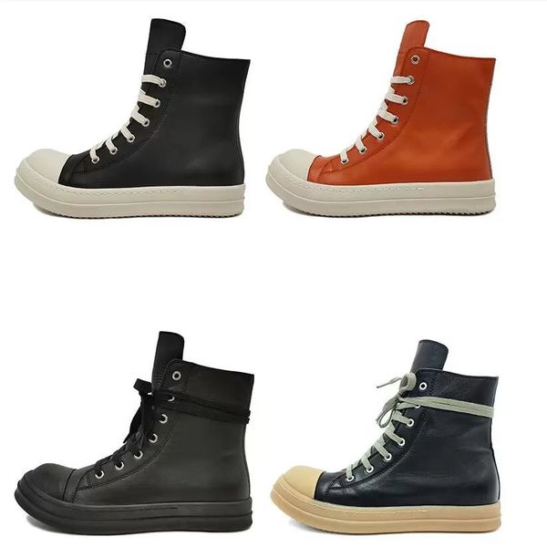 

designer rick boots owen platform shoes men women bootss retro over the knee booties increase thick bottom boot, Black