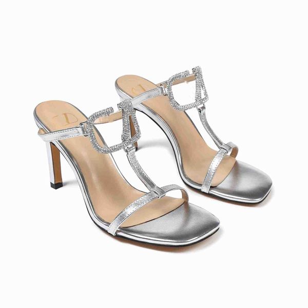 

brand luxurys women's sandals high heels dress shoes metal buckle designer pumps sandal women slingback pointed toe ddk0, Black