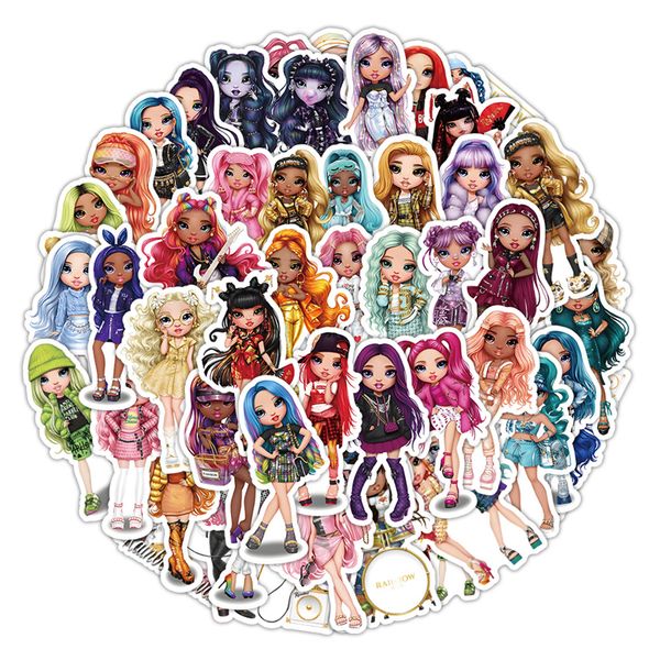 

51pcs cute puppet doll stickers moppet graffiti kids toy skateboard car motorcycle bicycle sticker decals wholesale