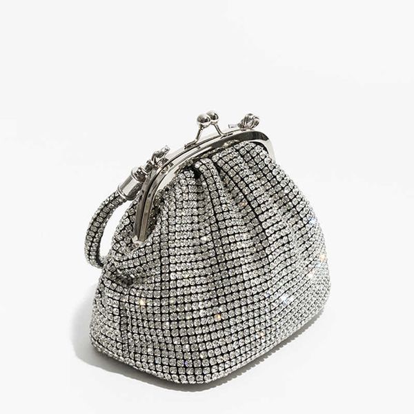

handle rhinestones evening clutch bag purses and handbag luxury designer shiny crystal clutch purse bucket bag shoulder bags 230309