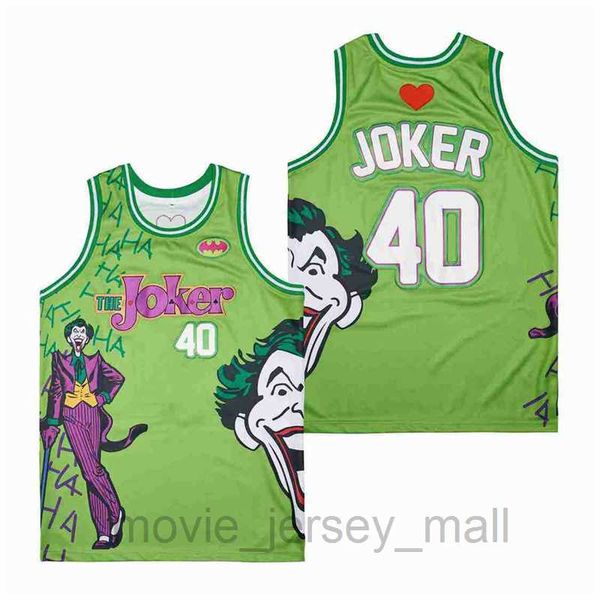 

movie basketball jerseys 40# retro joker jersey acid mens size s-xxl 001, Black;red