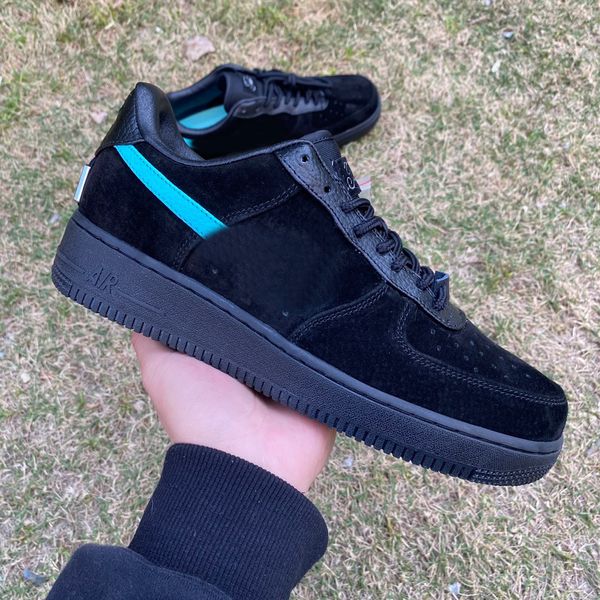 

2023 authentic tiffany x 1 low men running shoes tiffany&co. sneaker forces black blue dz1382-001 trainers man woman sports sneakers with or