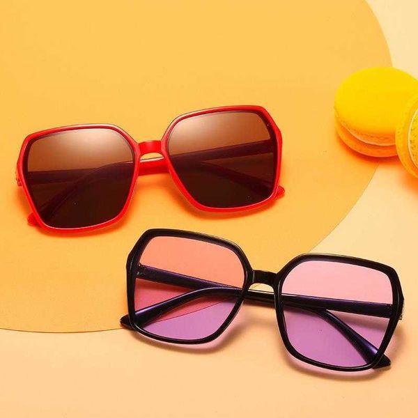 

square kids sunglasses ps fashion large rim colorful parent child men and, Blue