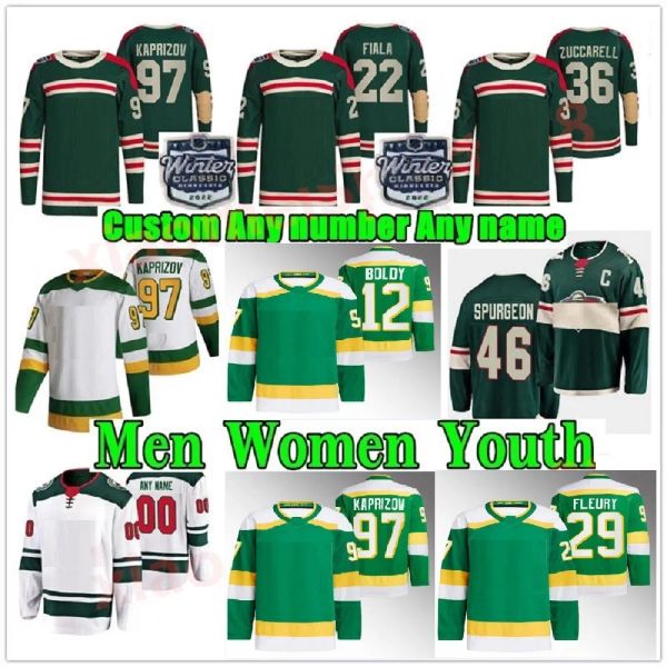 

custom #97 kirill kaprizov 2022-23 reverse retro hockey jersey marc-andre fleury wild#46 jared spurgeon mats zuccarello matt dumba foligno j, Black;red