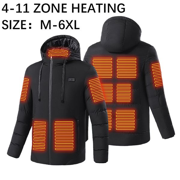 

outdoor jackets hoodies men s heated 4 11 zones single and dual control usb electric washable smart padded clothes 230308, Blue;black