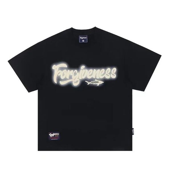 

men's plus tees lettering printing short-sleeved t-shirt, Black;brown