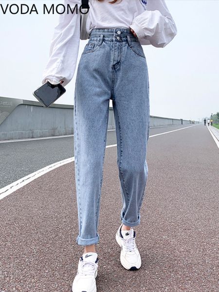 

women's jeans spring womens fashion high waist harem jeans baggy loose woman denim s pants jean mom trousers 230308, Blue
