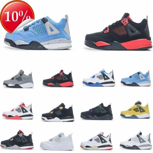 

jumpman 4s kids shoes boys basketball 4 shoe children black mid high sneaker chicago designer scotts military cat trainers baby kid yout
