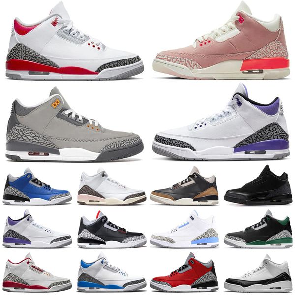 

3 women men basketball shoes 3s pine green black cement racer blue fire red court purple cool grey unc laser orange katrina mens sneakers sp
