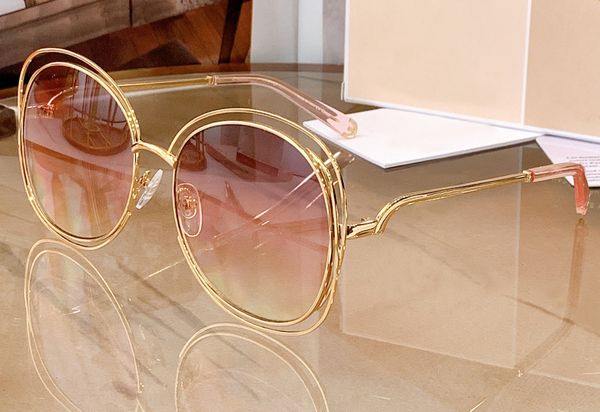 

119s gold metal pink shaded sunglasses for women sun glasses shades gafas de sol designers sunglasses uv400 eyewear with box, White;black