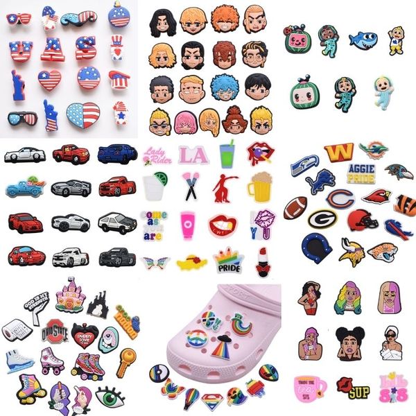 

shoe parts accessories mix shoes texas croc charms pvc soft rubber shoecharms buckle cartoon garden decoration brithday party gift d 18k02, White;pink