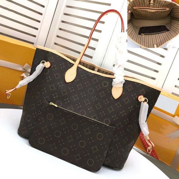 

tote bag designer bags handbag totes wallet fashion leather messenger old flower brown lattice mm shoulder women bags high capacity composit