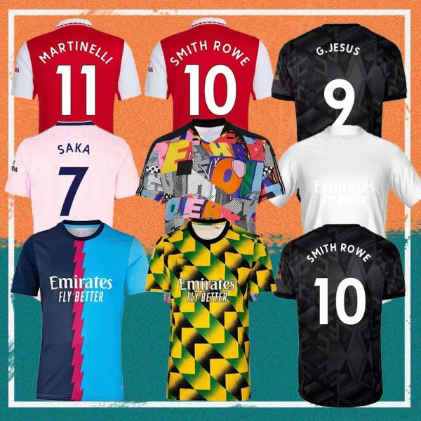 

22/23 gunners g.jesus soccer jerseys 2022 arsen thomas trossard nketiah tierney smith rowe shirt saliba odegaard jorginho saka martinelli fo, Black;yellow