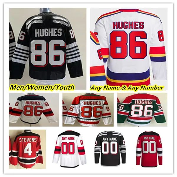 

custom jack hughes nj hockey jerseys jesper bratt nico hischier dougie hamilton dawson mercer miles wood ryan graves john marino yegor shara, Black;red