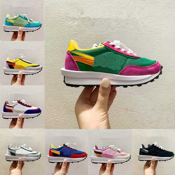 

running 2021 kids shoes gusto sneaker double hook and tongue pour enfants athletic boy girl children toddler sneaker black