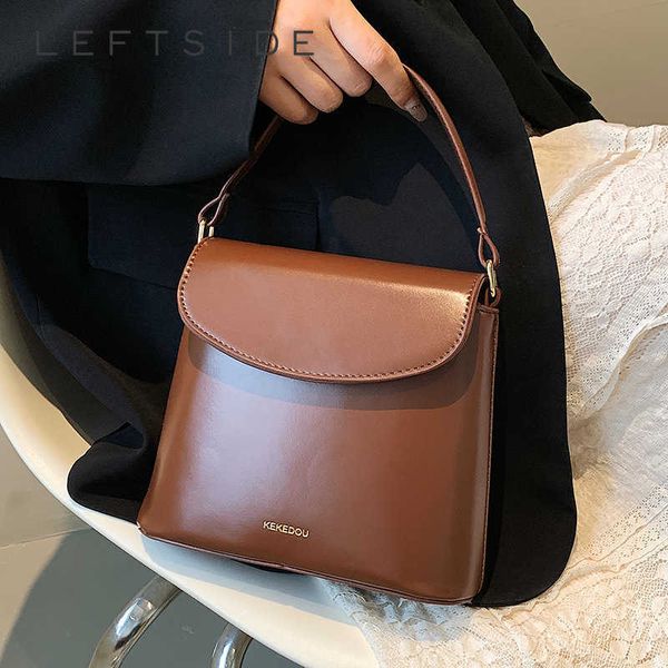 

nxy fashion leather bucket bag for women 2023 tend female simple small crossbody bag with short handel handbags