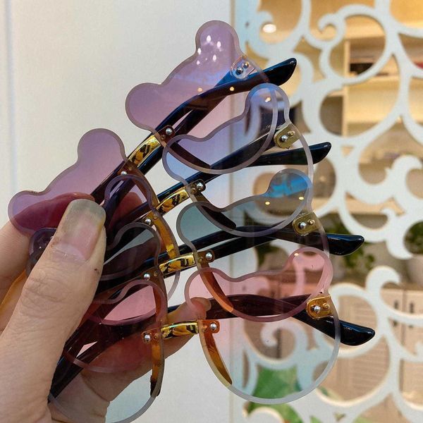 

cute baby korean fashion children sunglasses for small face frameless clip, Blue