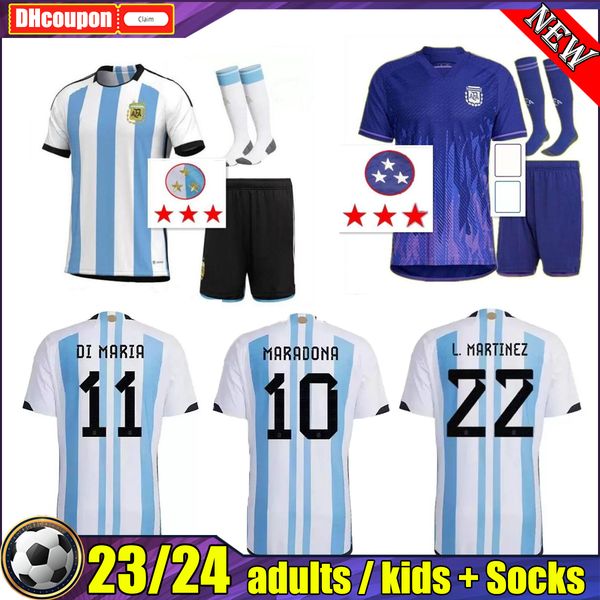 

martinez 22 23 argentina soccer jerseys 2022 2023 lanzini kun j. correa lo celso aguero tagliafico dybala camisetas de futbol men kids kit s, Black;yellow