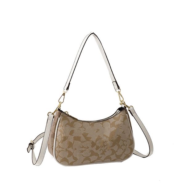 

women's day packs fashion teri chain underarm bag old flower matching cowhide mahjong bag grils one shoulder cross shoulder half moon b