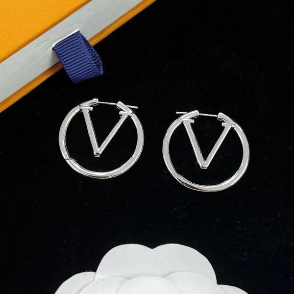 

luxury brand women earrings designers letter ear stud earing gold silver plated geometric earring for wedding party jewerlry accessories v, Golden;silver