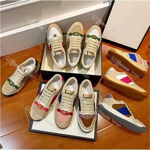 

dirty designer casual shoes screener beige butter canvas sneakers women luxurys classic blue red stripe rubber leather distressed shoe low m, Black