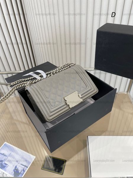 

classic cc small boy crossbody bag vintage luxury designer bag women flap caviar quilted shoulder bag silver chain fashion small handbag the
