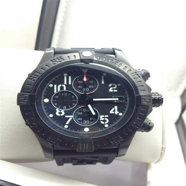 

new mens black pvd watch quartz movement satch white spuer seawolf men watches 1884 24 number satinless steel wristwa161b, Slivery;brown