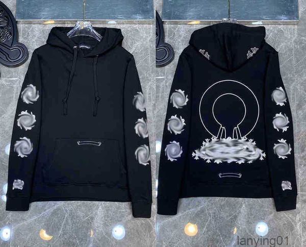 

designer hearts hoodie chromes mens hoody clothing hoodies hooded ch cross flower arm front printed pocket zipper, Black