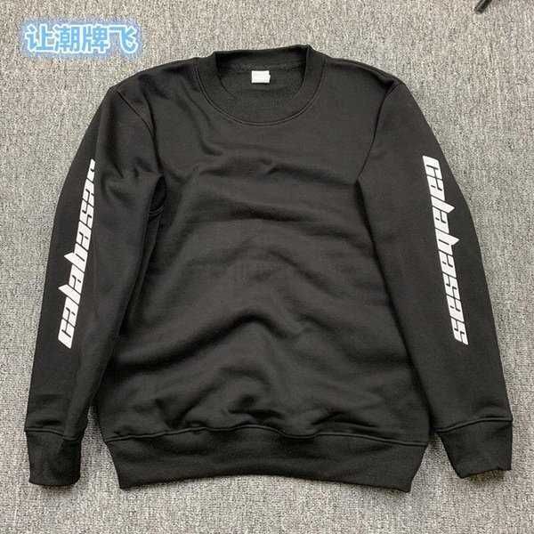 

smiling face hand painted round neck long sleeve pullover mens high street fashion autumn and winter couples wear 3mu1u, Black