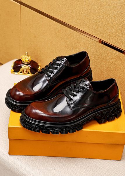 

2023 mens fashion dress shoes gentlemen genuine leather business oxfords male brand walking casual comfortable flats size 38-45, Black