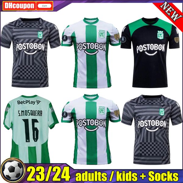

2023 medellin atletico nacional soccer jerseys 2024 j.duque da costa 23 24 d.pabon jarlan home away training football shirt football t-shirt, Black;yellow