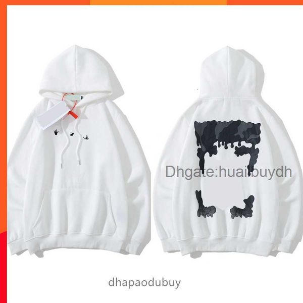 

fashion classic offs mens hoodies loose sweatshirts zipper hoodie cotton pullover long sleeved back oil paint arrow x men women l2rgl2rg, White;black