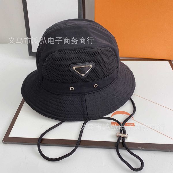 

Fashion Pradd cool fisherman hat 2022 original high quality correct version reproduction of P family's windproof breathable fisherman hat, Black6