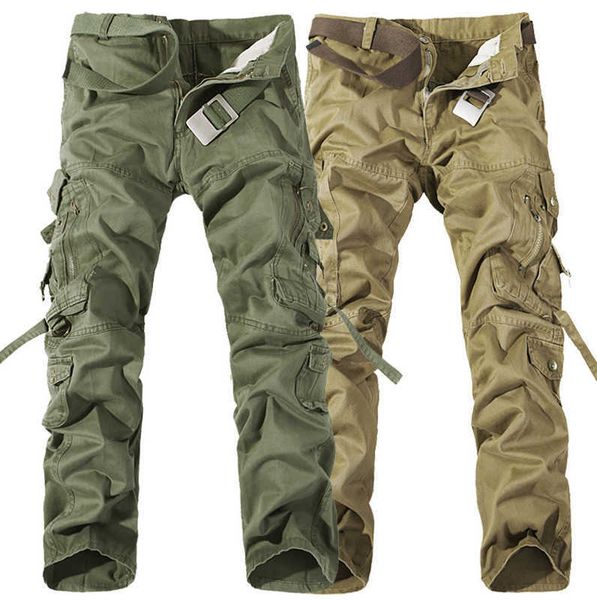 

2023 worker pants christmas new mens casual army cargo camo combat work pants trousers 6 colors, Black