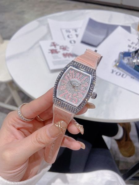 

wristwatches for 2023 womens watches three stitches 32mm quartz watch luxury brand diamond lady accessories tonneau shape fashion franck, Slivery;brown
