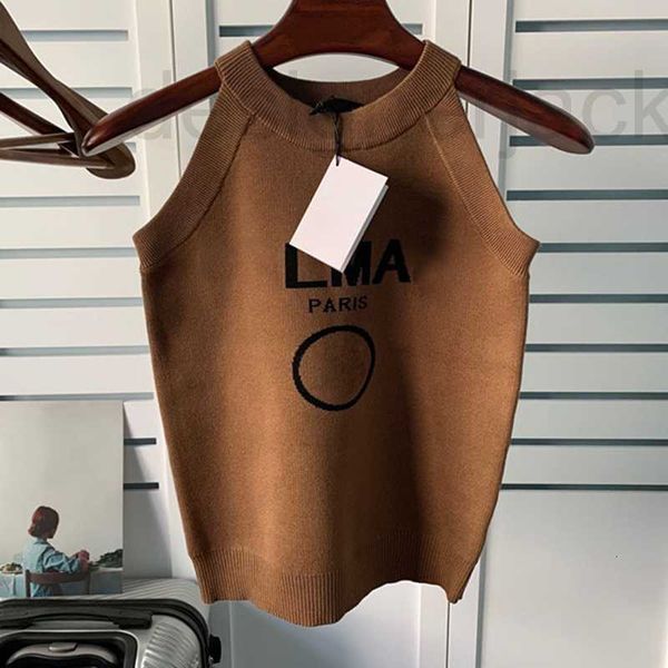 

women's knits & tees designer fashion womens knitted vest jacquard letter solid color t shirt tee size s-l xffz, White