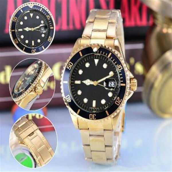 

relogio masculino mens watches luxury wist fashion black dial with calendar bracklet folding clasp master quartz men watch259e, Slivery;brown