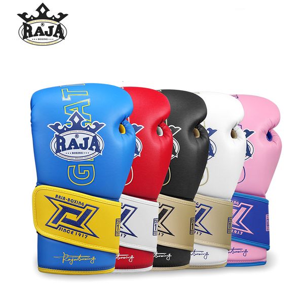 

sports gloves raja genuine leather boxing women s taekwondo training fighter martial arts mma equipment 230308, Black